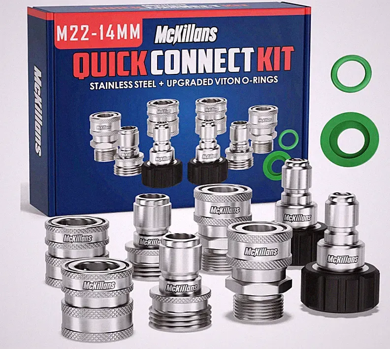 McKillans M22-14mm Pressure Washer Quick Connect Kit 3/8" Stainless