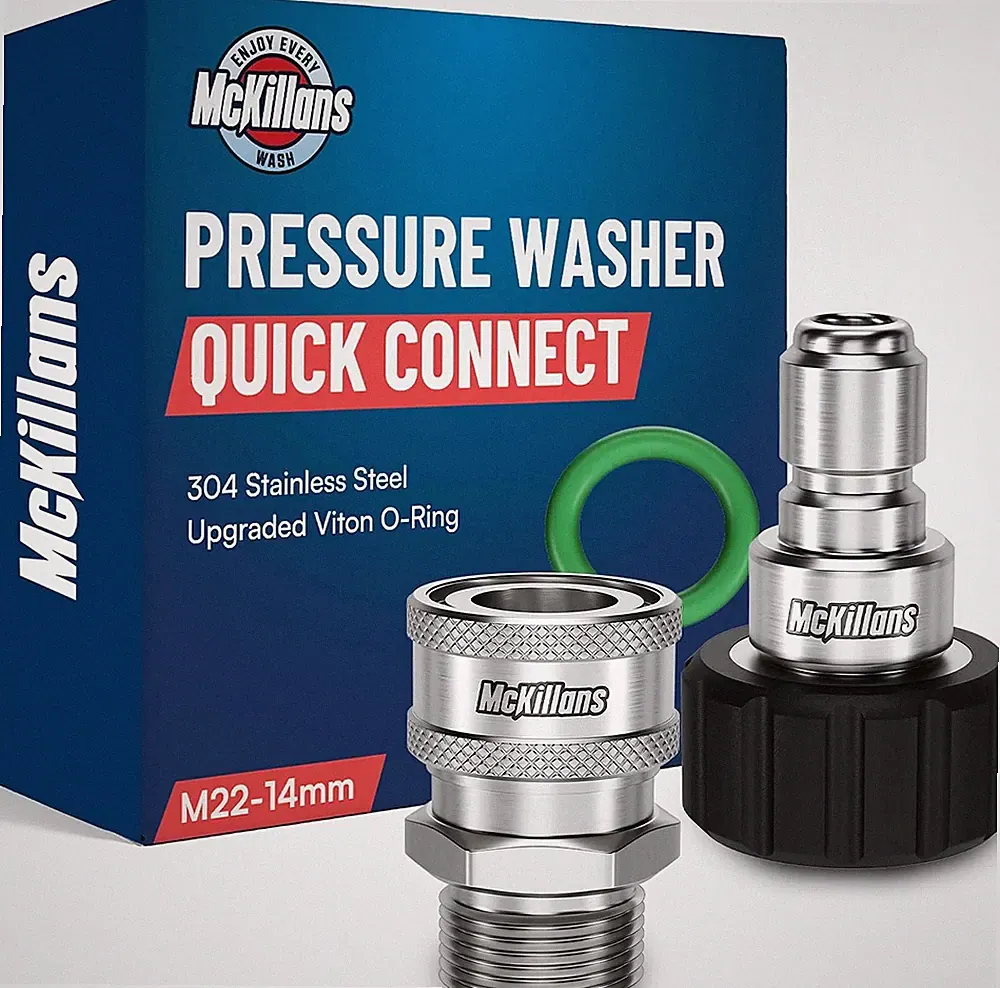 McKillans® M22-14mm Pressure Washer Quick Connect Pair - M22 to 3/8 Quick Connec