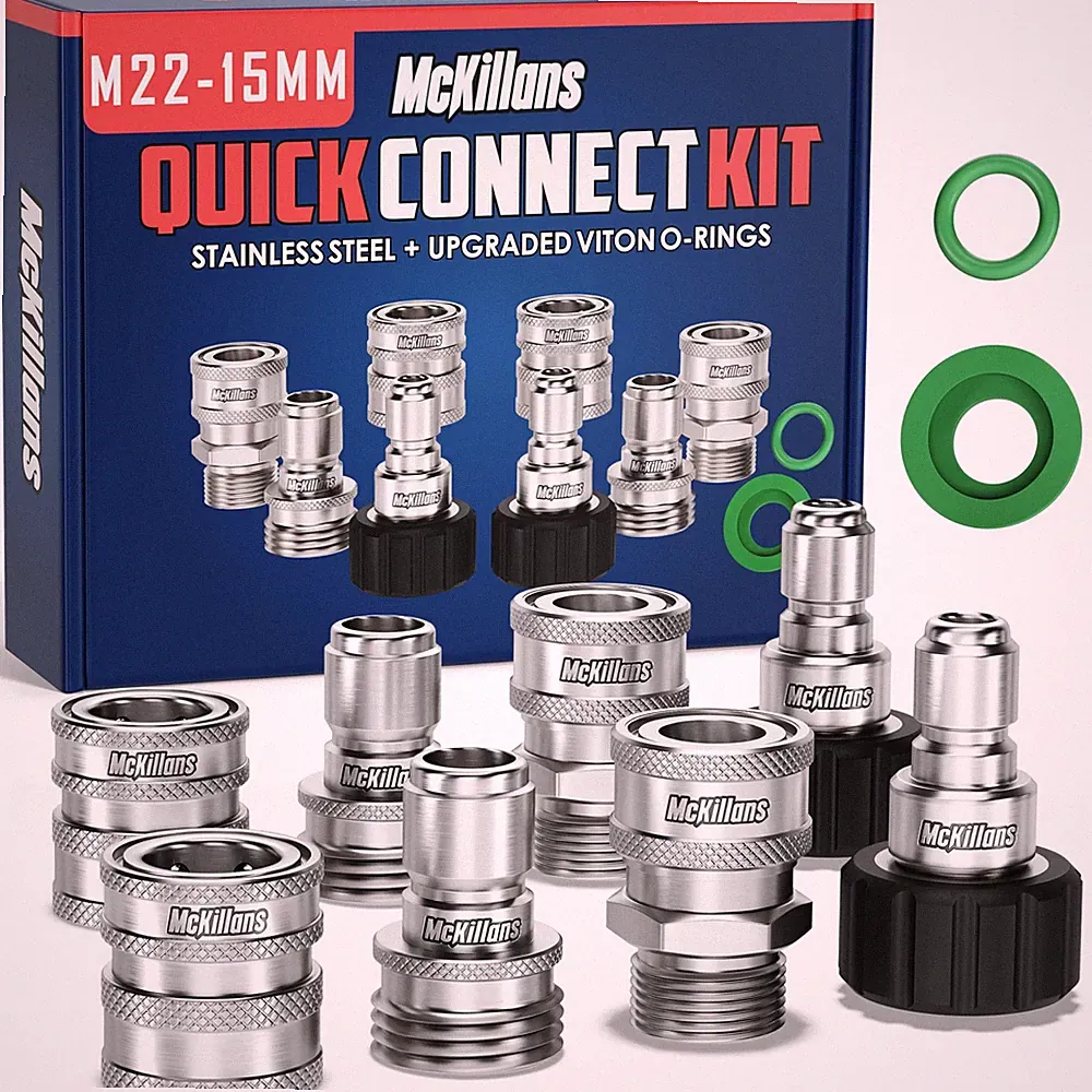 McKillans® M22-15mm Pressure Washer Quick Connect Kit, Connects