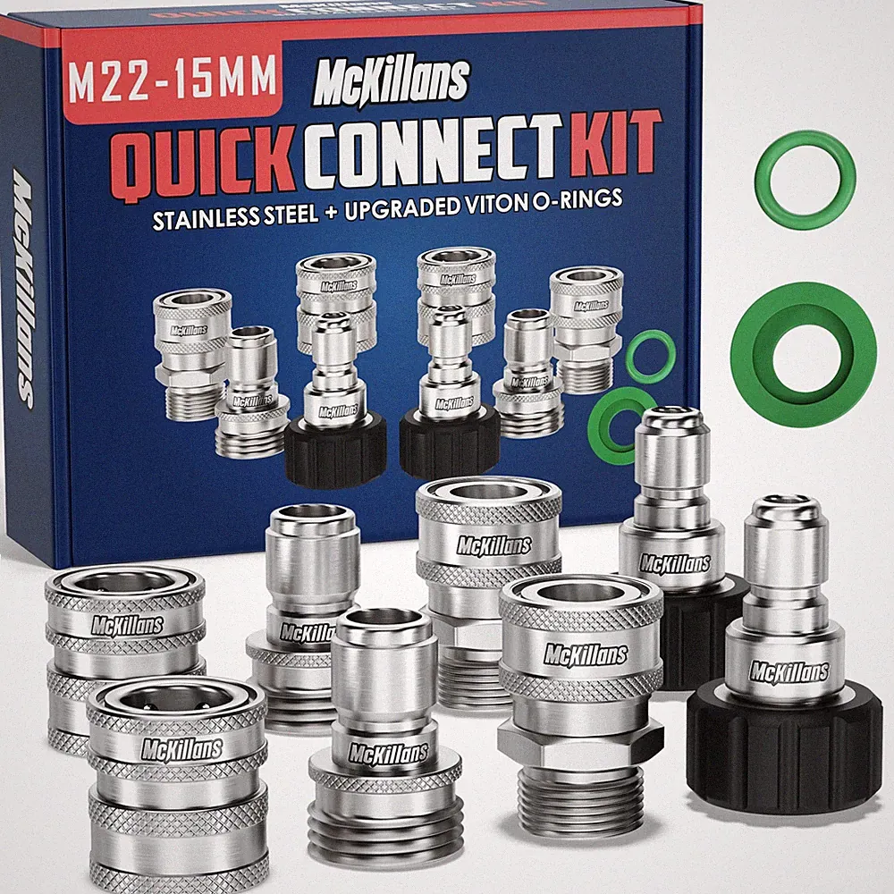 McKillans® M22-15mm Pressure Washer Quick Connect Kit, M22-15mm to 3/8 Male