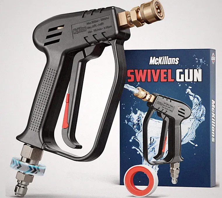 McKillans Pressure Washer Gun w/ Swivel 3/8" Plug 1/4" QC