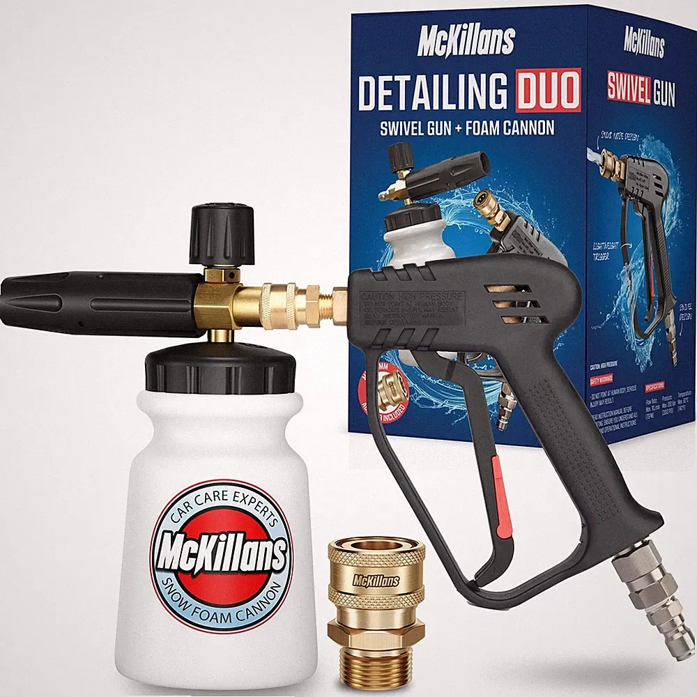 McKillans Pressure Washer Gun with Swivel & Foam Cannon Wide Mouth & M22-14mm...