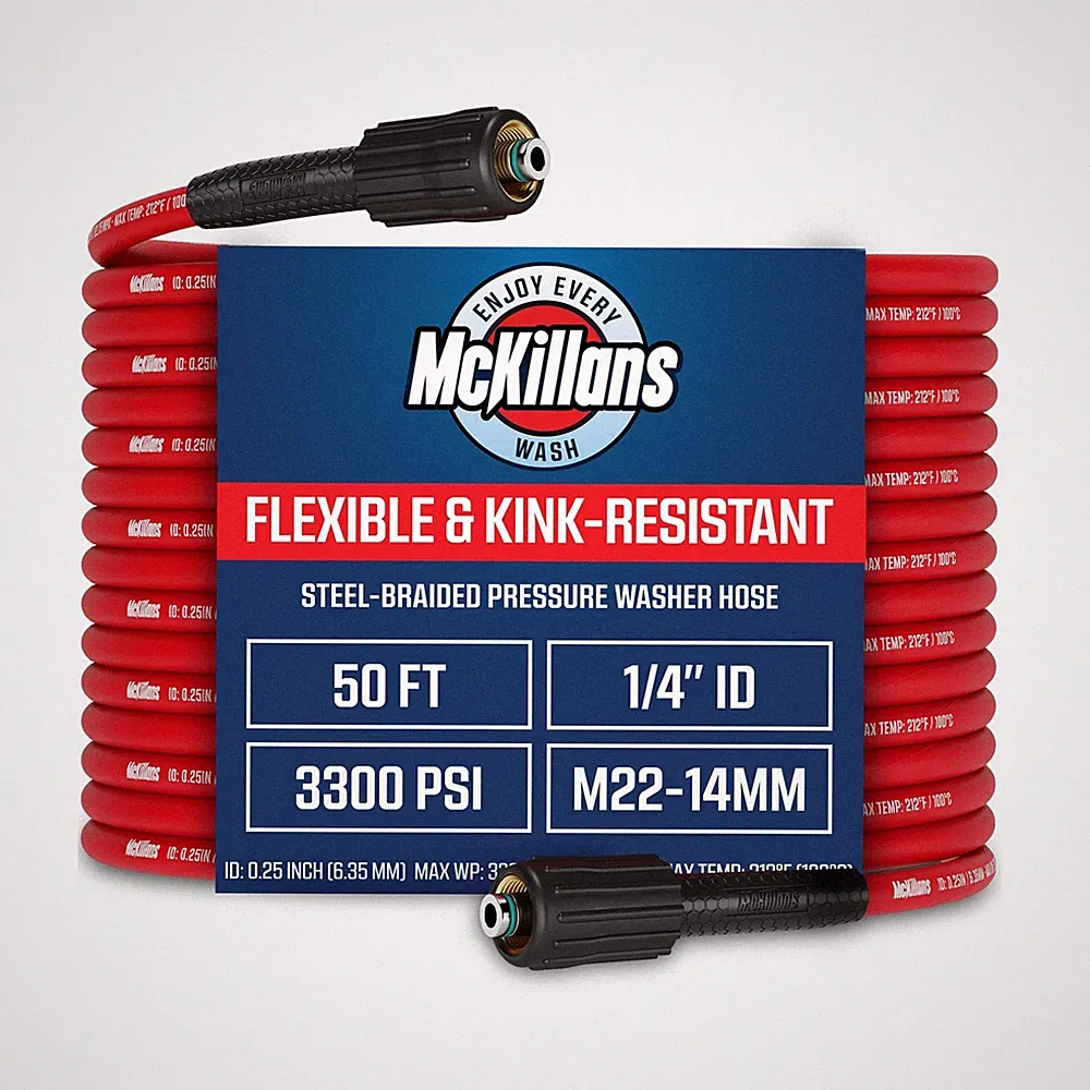 McKillans® Pressure Washer Hose 50 ft - Flexible & Kink-resista... USA FAST