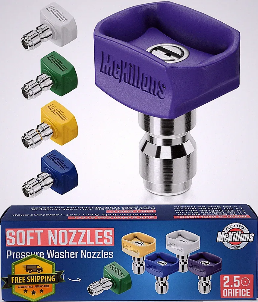 McKillans Pressure Washer Nozzle Tips 2.5 Orifice, 1/4" Quick Connect, 304 SS...