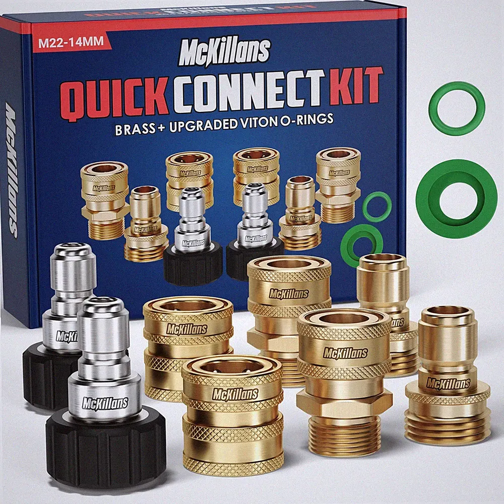 McKillans® Pressure Washer Quick Connect Kit, M22-14mm to 3/8" Male Female
