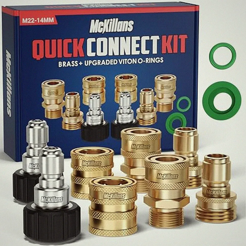 McKillans® Pressure Washer Quick Connect Kit, M22-14mm to 3/8' Male Female