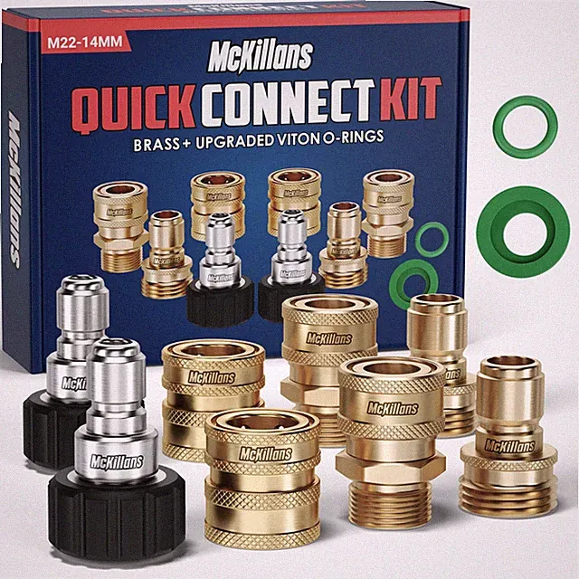 McKillans® Pressure Washer Quick Connect Kit, M22-14mm to 3/8" Male Female Qu...