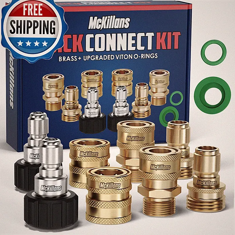 Mckillans Pressure Washer Quick Connect Kit M22-14Mm To 3/8 Male Female Quick