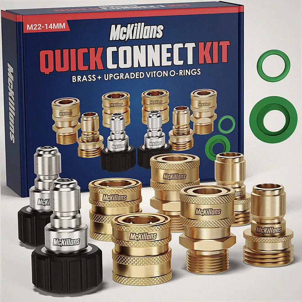 McKillans® Pressure Washer Quick Connect Kit, M22-14mm to 3/8" Male Female Quick