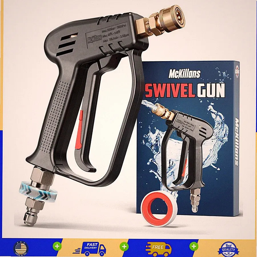 McKillans® Short Pressure Washer Gun, 3/8" Male Plug, Foam Cannon Compatible