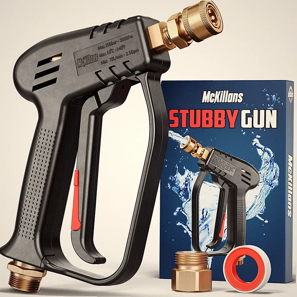 McKillans® Short Pressure Washer Gun with Replacement M22 Inlet - High Pres
