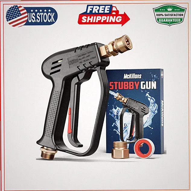 McKillans Short Pressure Washer Gun with Replacement M22 Inlet with 1/4” Quick