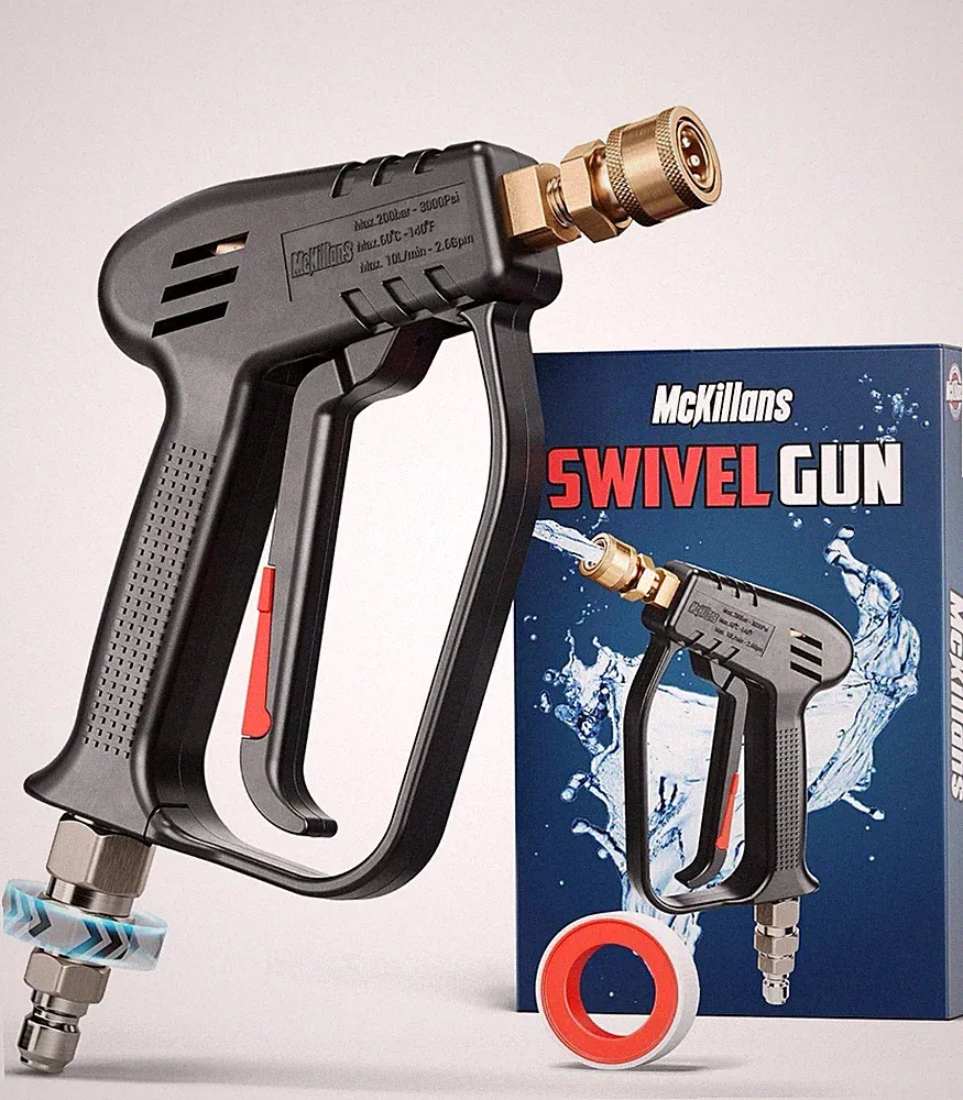 McKillans Short Pressure Washer Gun With Swivel Gun CarWashWater(NO TEFLON TAPE)