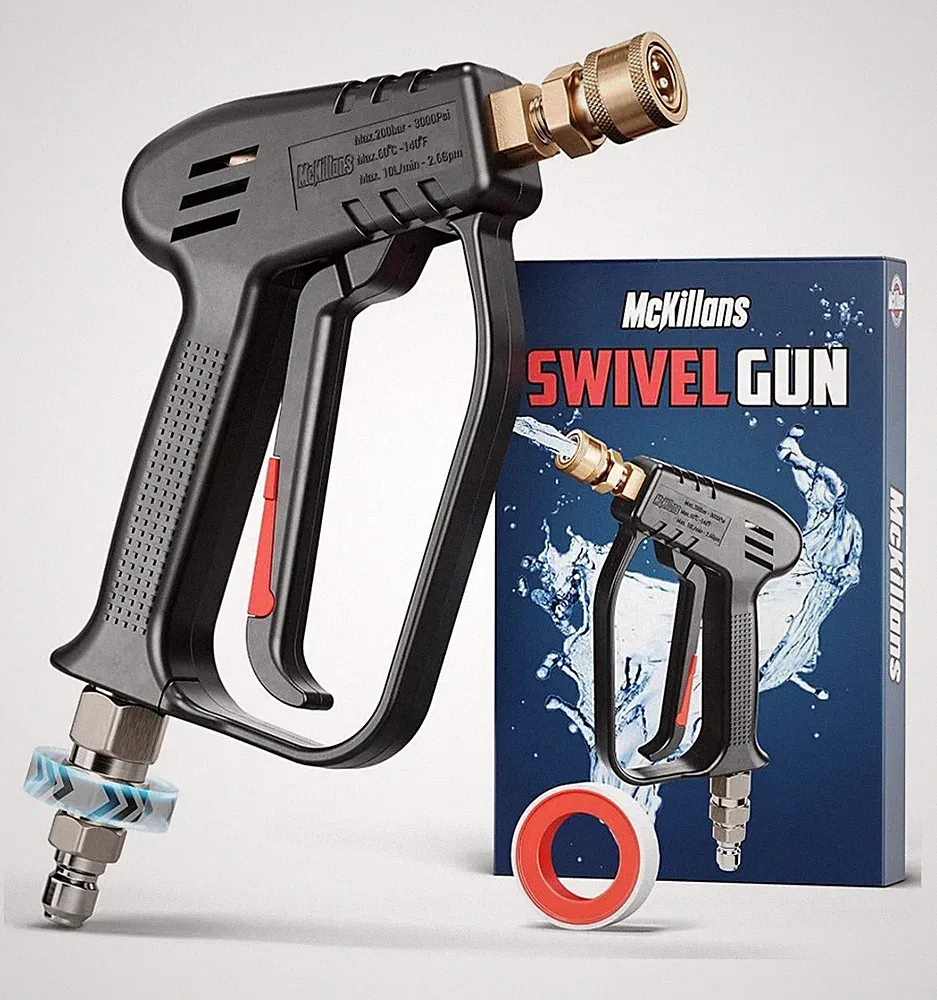 McKillans Short Pressure Washer Swivel Gun High Pressure Handle, NEW