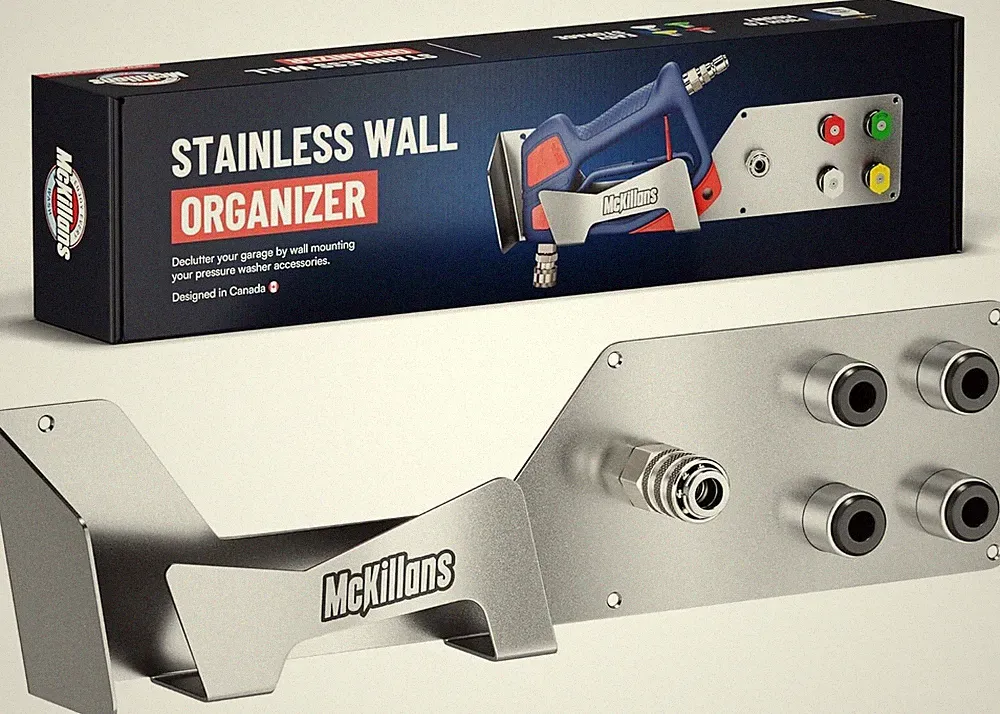 McKillans® Stainless Wall Organizer PRO - Pressure Washer Gun & Foam Cannon