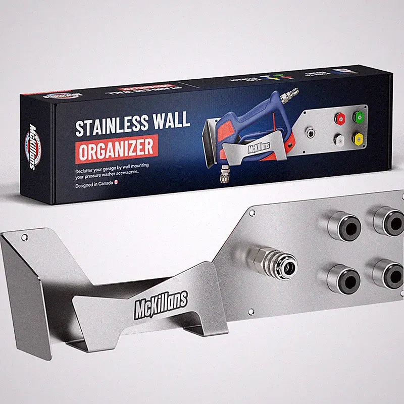 Mckillans Stainless Wall Organizer Pro - Pressure Washer Gun Foam Cannon Holder