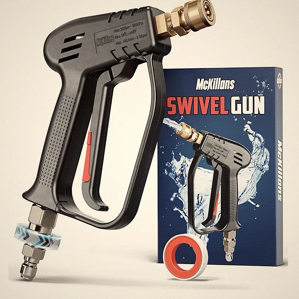 McKillans Swivel Gun Pressure Washer Spray Gun Swivel Easy Trigger Fittings
