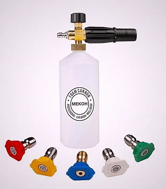 Mekoh 1 Liter Adjustable Foam Cannon with 1/4" Quick Connector For Car Wash