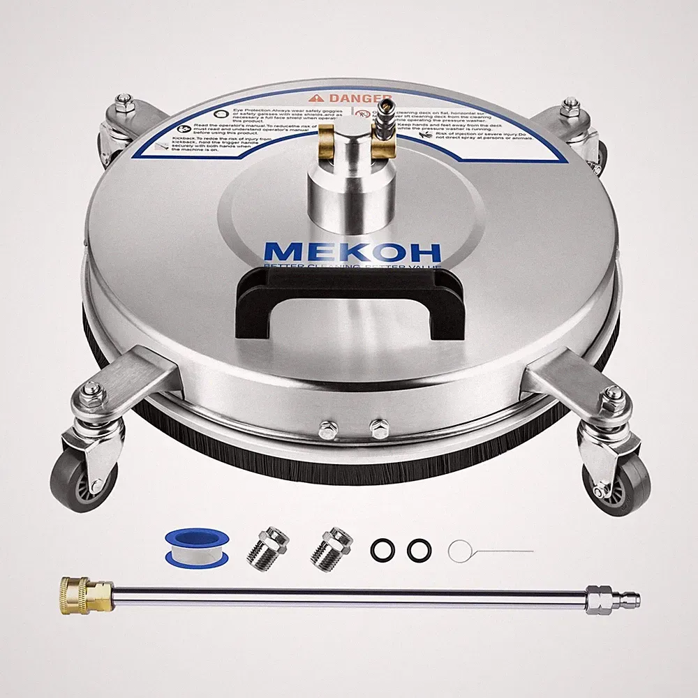 MEKOH 14" Pressure Washer Surface Cleaner 4500PSI, 4 Wheels Stainless Steel P...