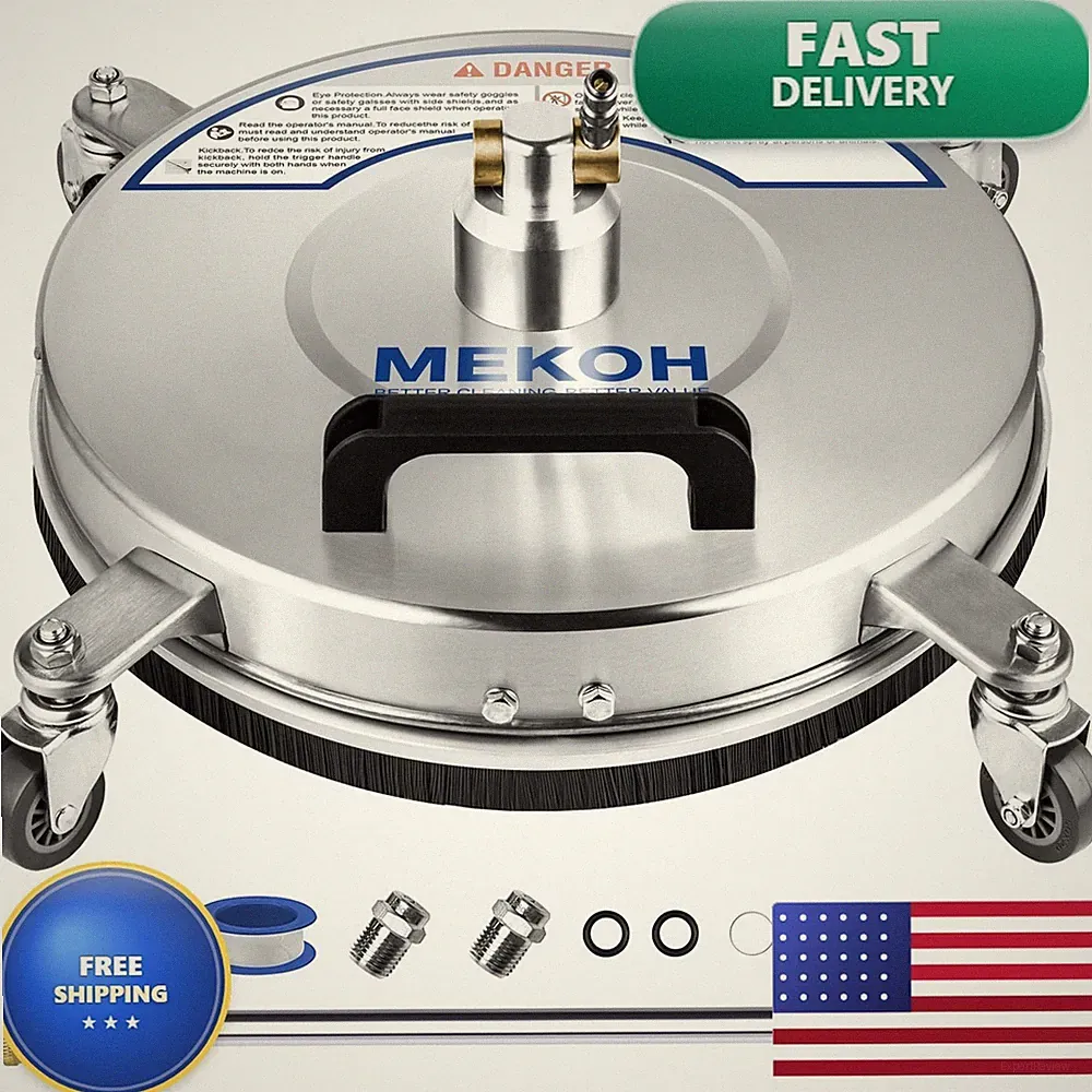 MEKOH 14" Stainless Steel Pressure Washer Surface Cleaner 4500PSI 0106.1406.0