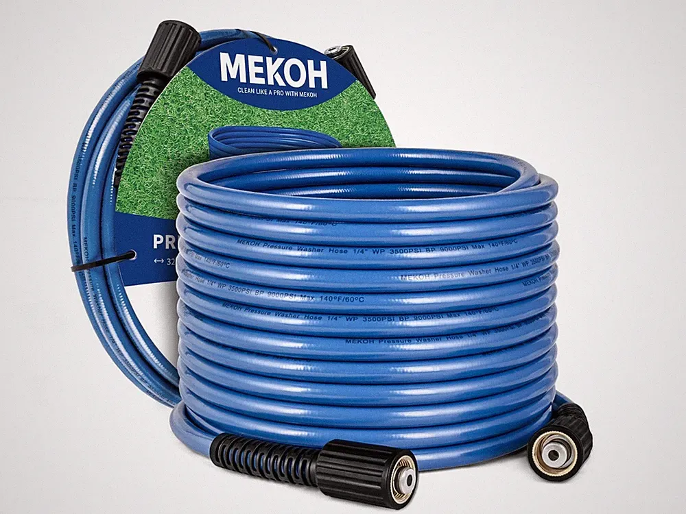 MEKOH 32ft Kink Resistant Pressure Washer Hose, 3400PSI 1/4" Power Washer Hos...
