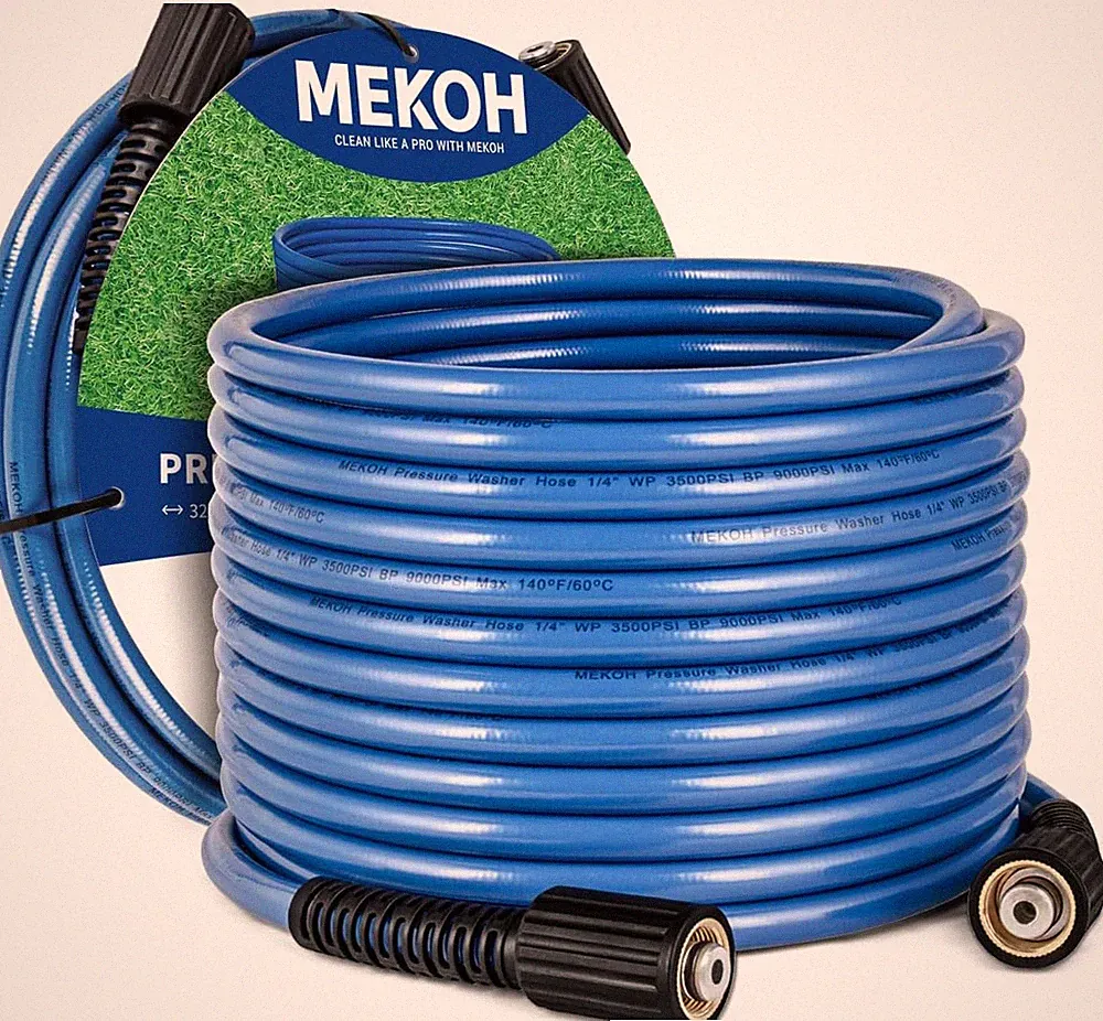 MEKOH 32Ft Kink Resistant Pressure Washer Hose, 3400PSI 1/4" Power Washer Hose