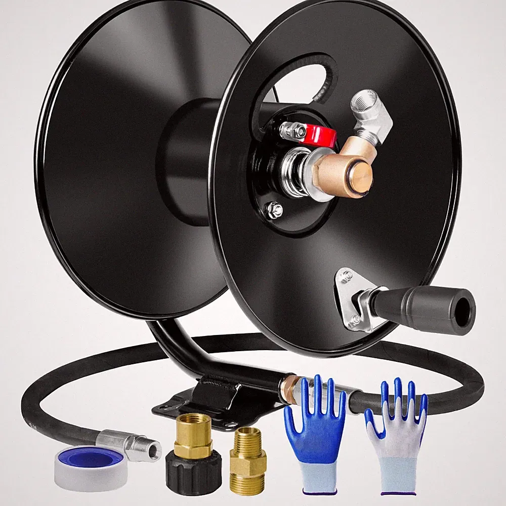 MEKOH Pressure Washer Hose Reel 50ftx3/8 4000PSI Metal