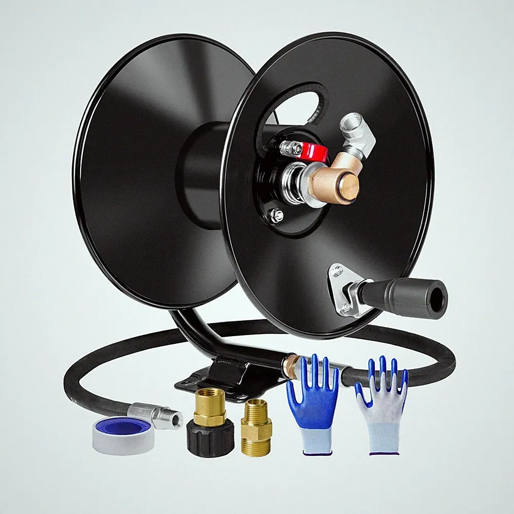 MEKOH Pressure Washer Hose Reel 50ftx3/8” / 65ftx1/4”, 4000PSI Heavy