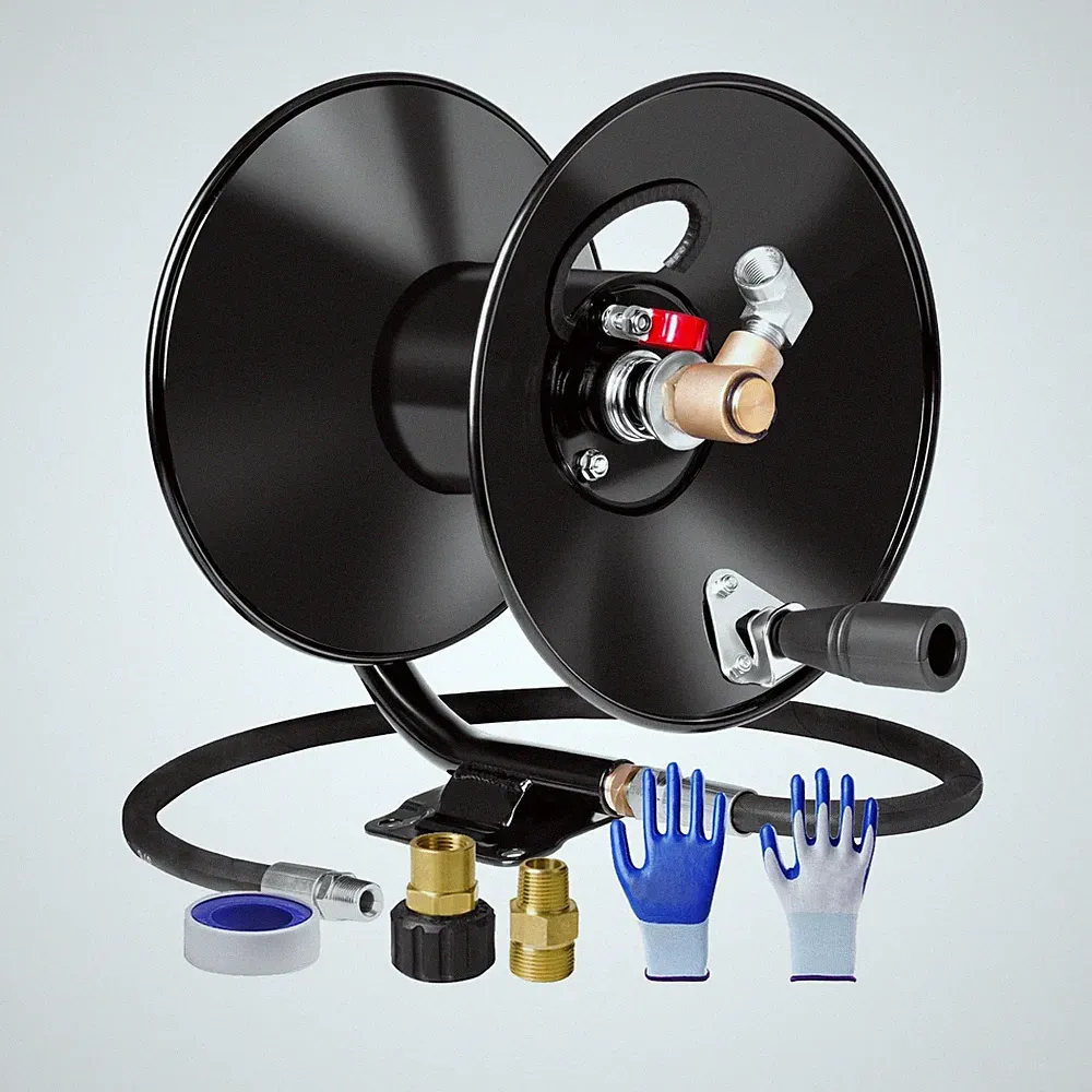 MEKOH Pressure Washer Hose Reel 50ftx3/8” / 65ftx1/4”, 4000PSI ... U