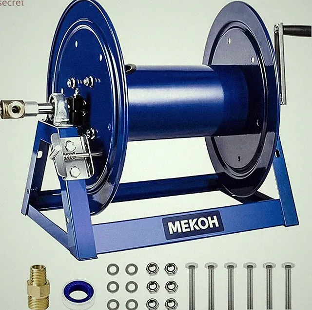 MEKOH Pressure Washer Hose Reel3/8x350,5000PSI Hand Crank Power Washer Hose Reel