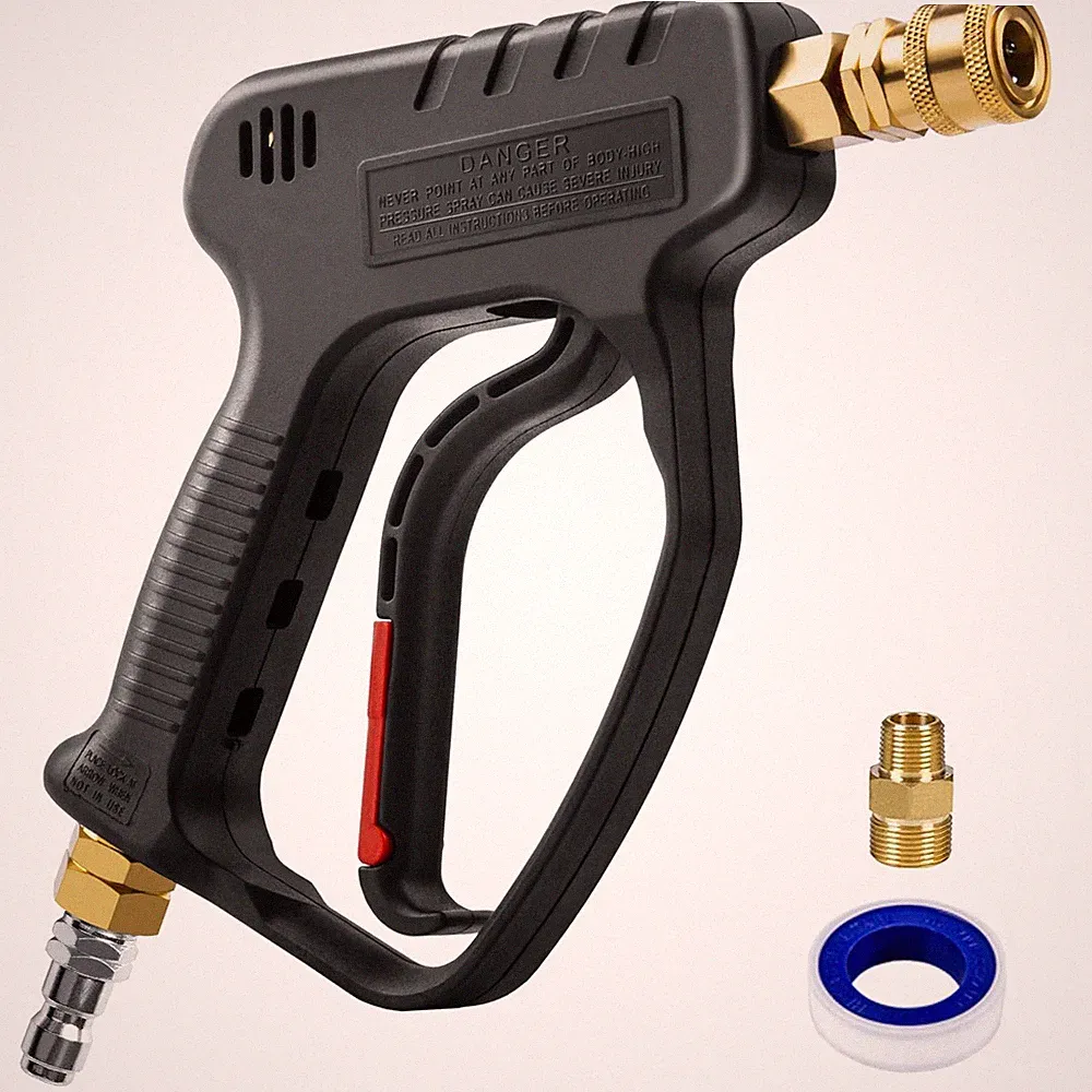MEKOH Short Pressure Washer Gun, 5000PSI stubby gun 5000psi, 5000psi Black