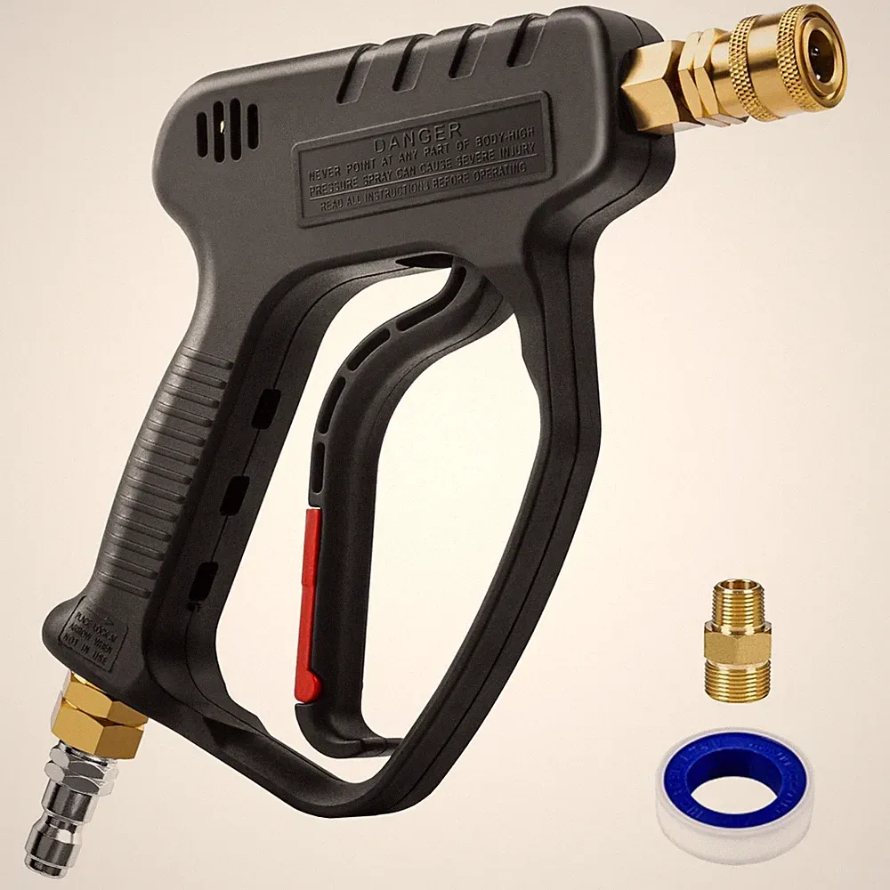 MEKOH Short Pressure Washer Gun, 5000PSI Stubby stubby gun 5000psi, Black