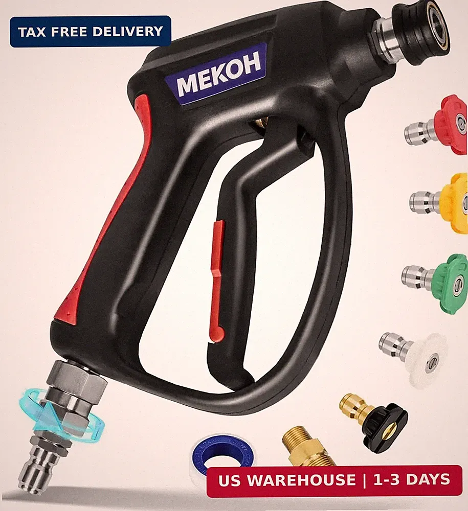 MEKOH Short Pressure Washer Gun with Swivel, 5000 PSI High Power Washer Spray