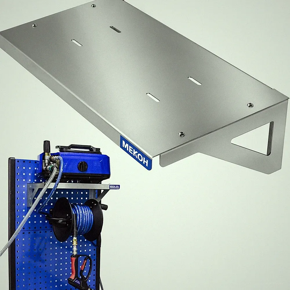 MEKOH Wall Mount Pressure Washer Shelf 20" x 10" 20” W x D x 1” H, Silver