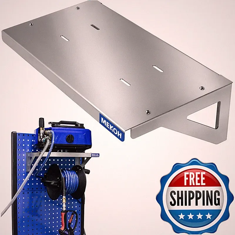 Mekoh Wall Mount Pressure Washer Shelf 20 X 10 - Stainless Steel Pressure