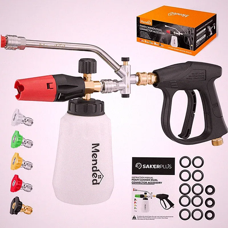 Mended Sakertool Foam Cannon Dual Connector Accessory For Pressure Washer