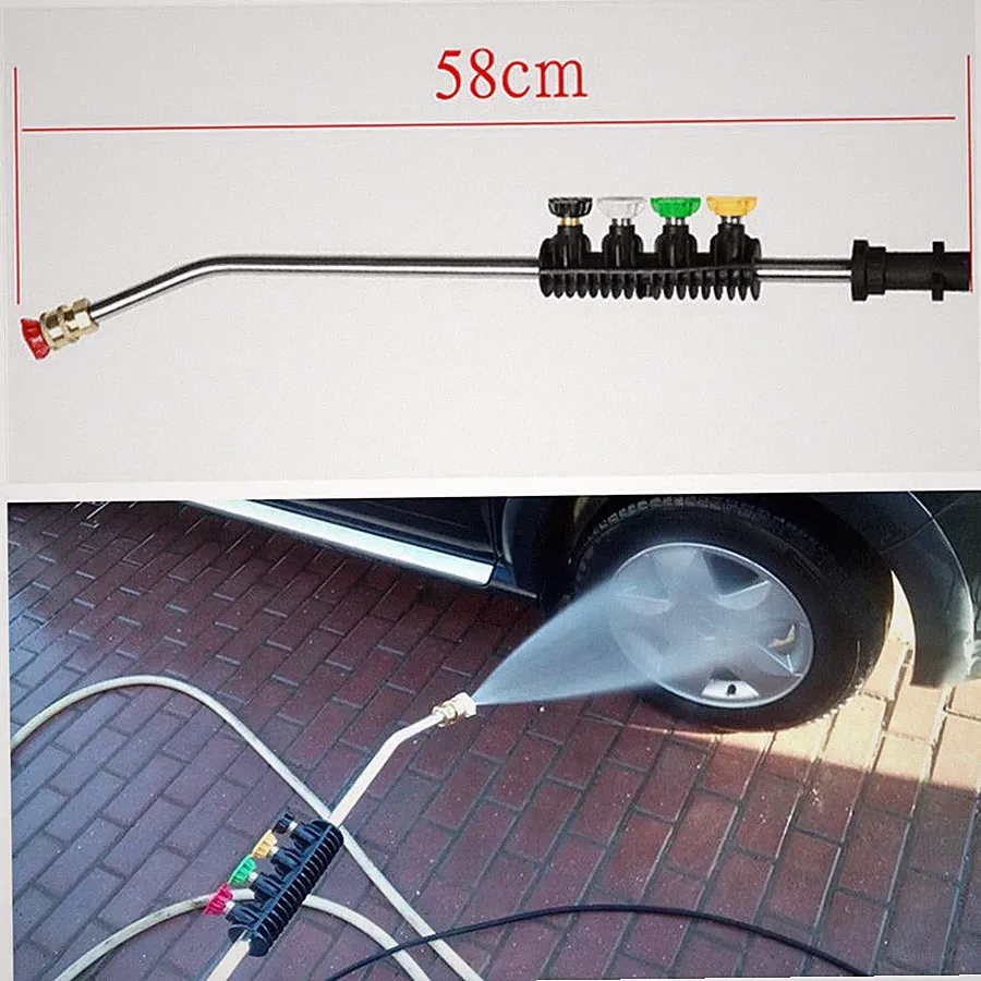 Metal Car High Pressure Washer Spray Gun w/ Rotating Turbo Nozzle Quick Jet Tip