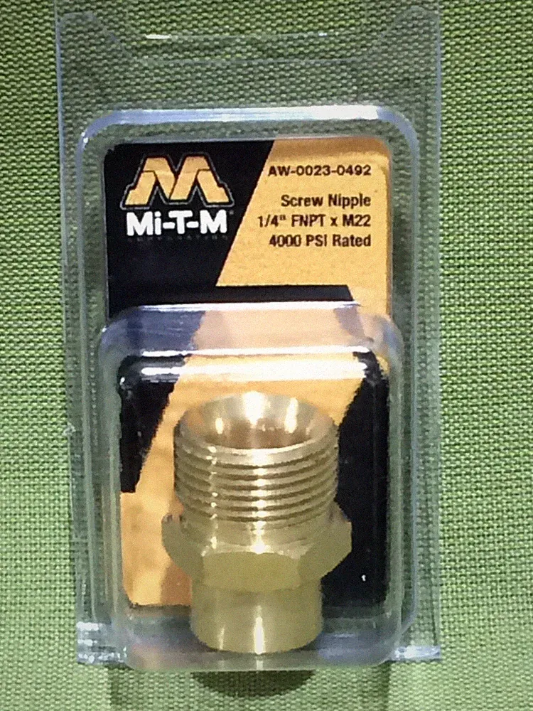 MI-T-M 1/4f X M22 Screw Nipple Pressure Washer Accessories 1/4-Inch