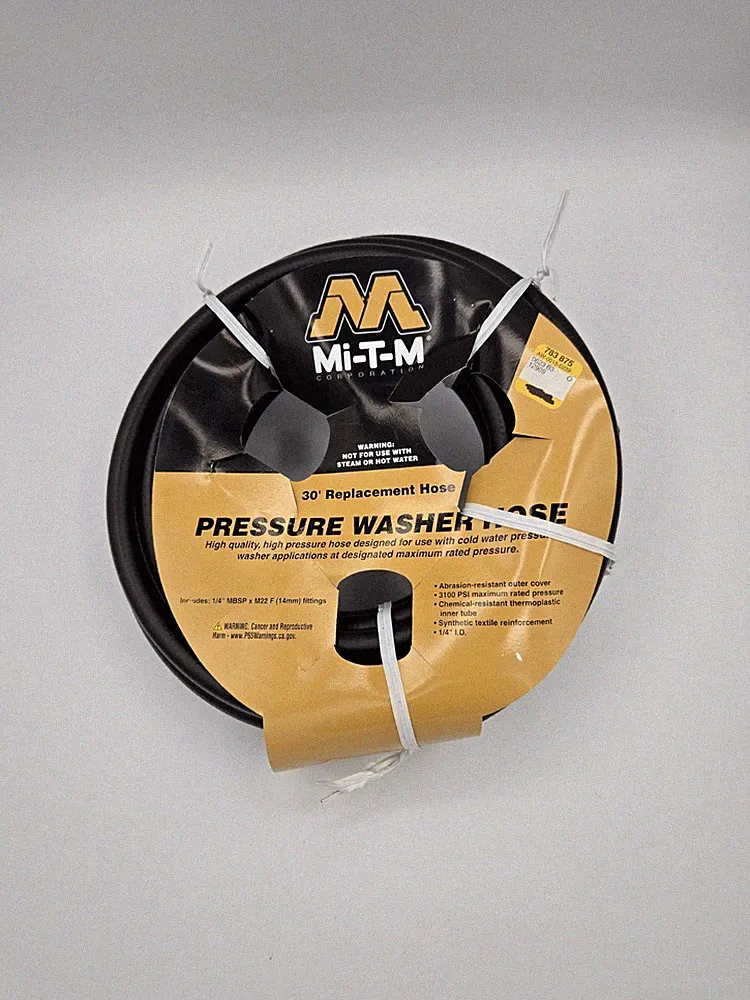 Mi-T-M AW-0015-0239 Pressure Washer Hose, 30 Ft 3100 PSI 1/4"MBSP X M22 (14MM)
