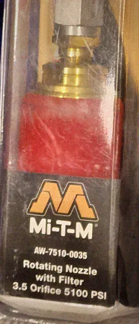 Mi-T-M AW-7510-0035 Rotating Pressure Washer Nozzle 5100psi Rated w/3.5 Orifice