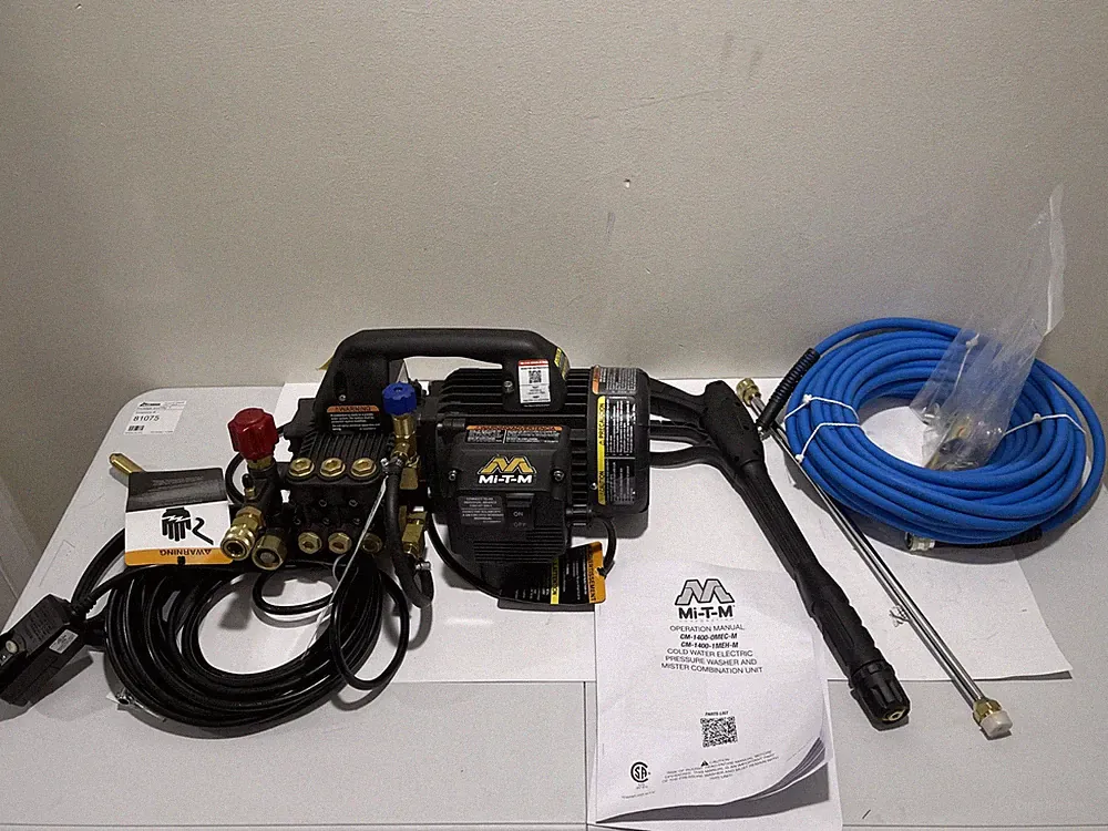 MI-T-M CM-1400-1MEH-M Pressure Washer,1400 PSI, 1.5 HP, 120 V 56JJ09 **READ**