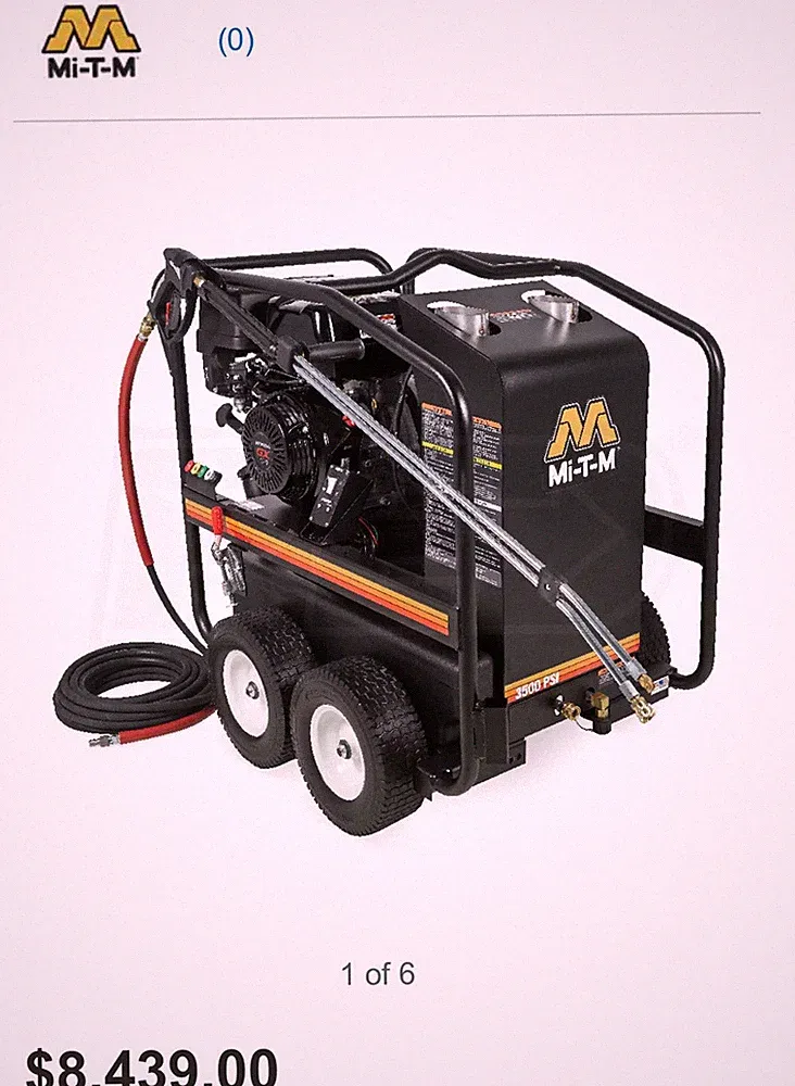 Mi-T-M Gh-3003-3Mgh Medium Duty 3500 Psi 2.8 Gpm Hot Water Gas Pressure Washer