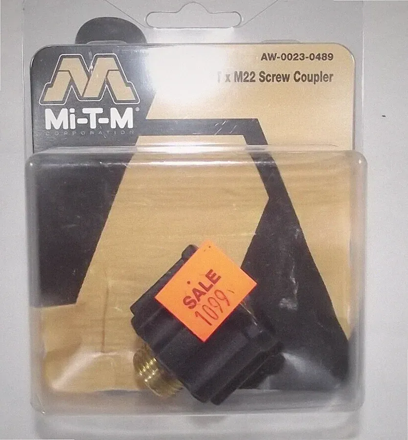 Mi-T-M Male Pressure Washer Screw Coupler 3/8" MNPT x M22 AW-0023-0489 H7