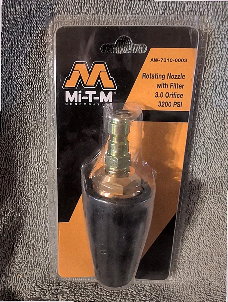 Mi-T-M Pressure Washer Rotating Nozzle Black Brass With Filter