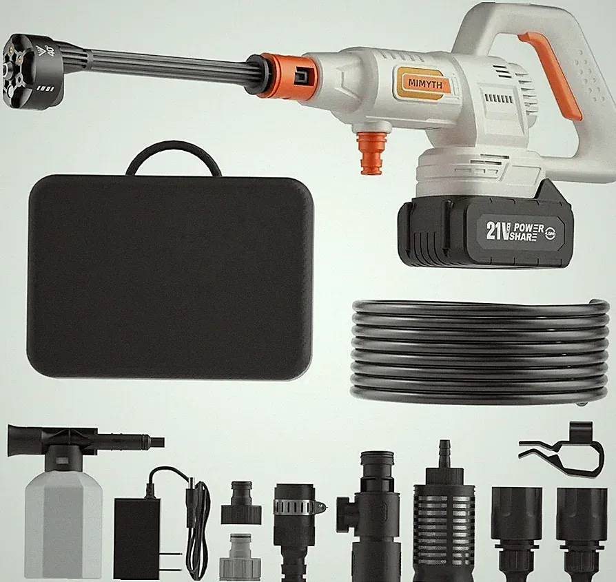 Mimyth Cordless Pressure Washer 1200PSI 3.0GP Brushless Motor 6in1 Spray Gun New