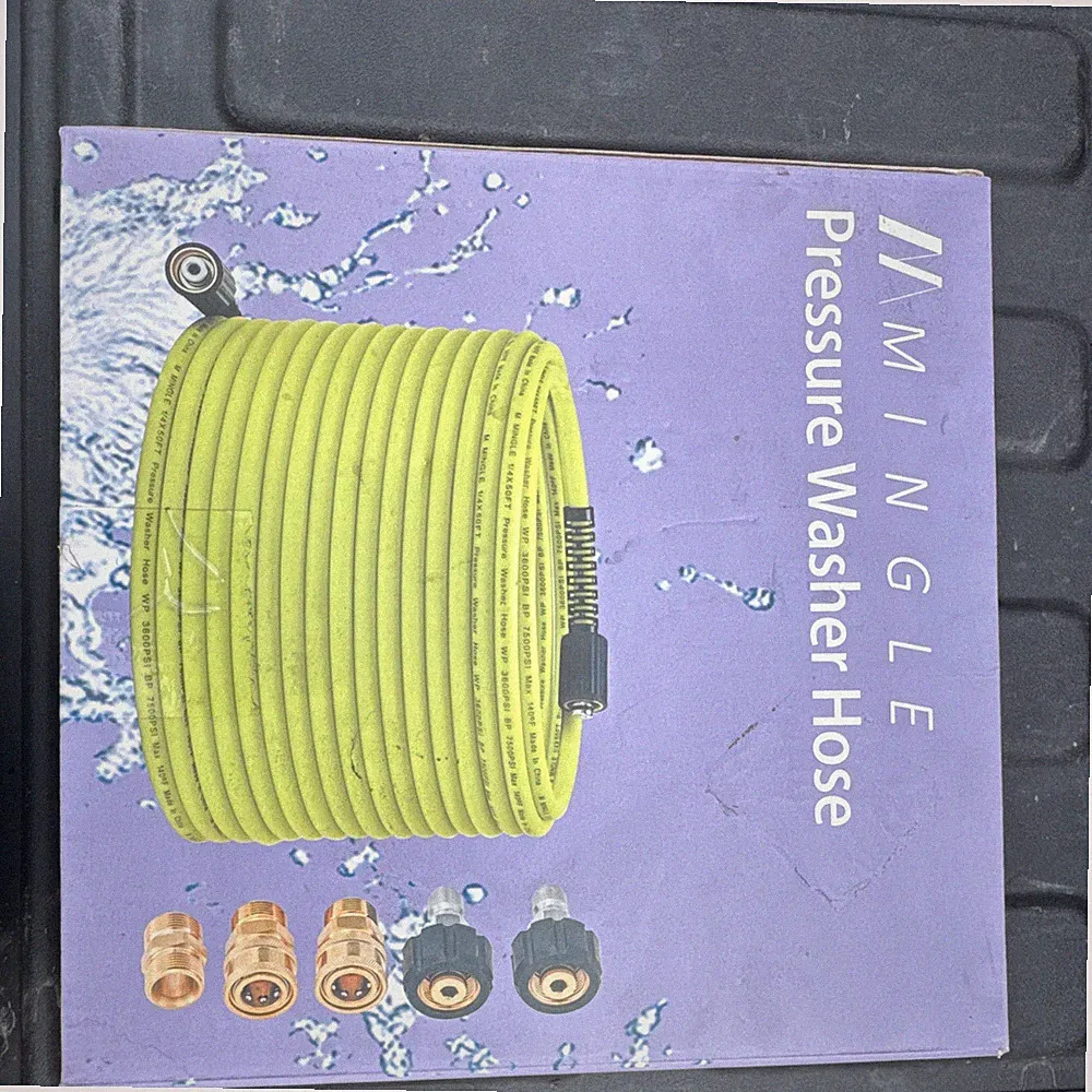 MINGLE 50’ High Pressure Hose for Pressure Washer, Black.