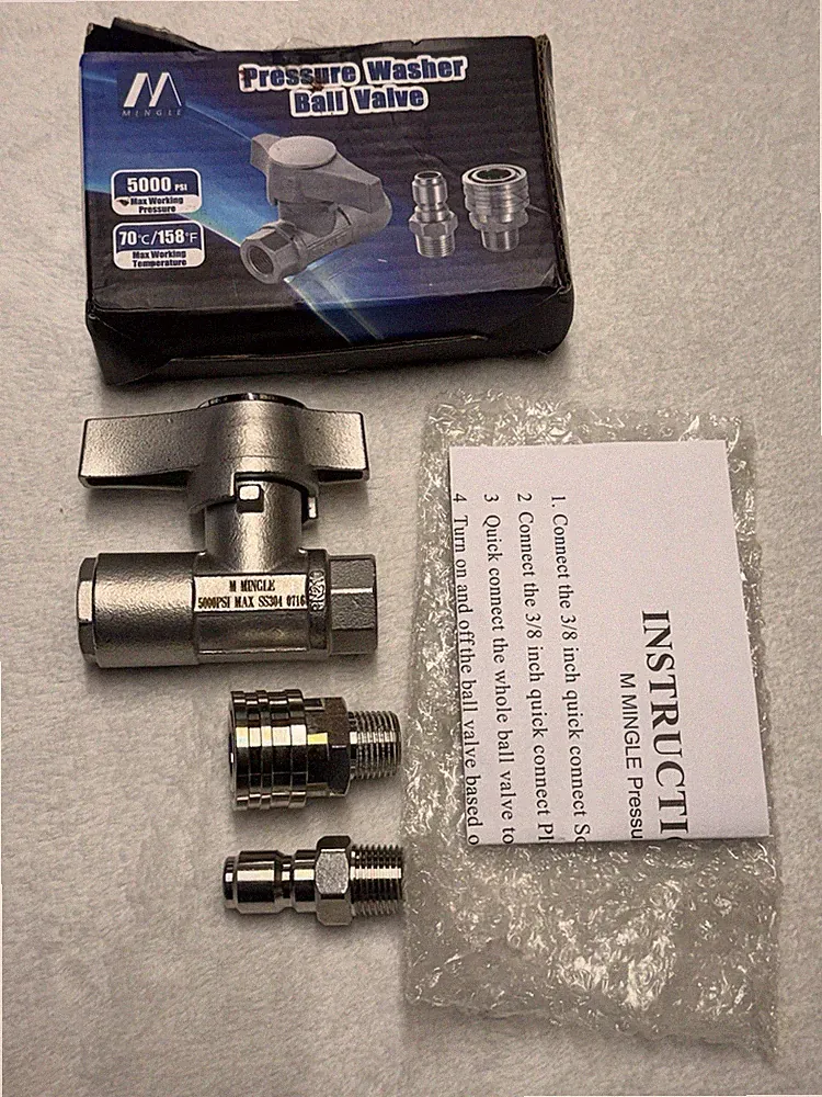 MINGLE 5000 PSI Pressure Washer, 3/8 Quick Connect Ball Valve New in Beat Up Box