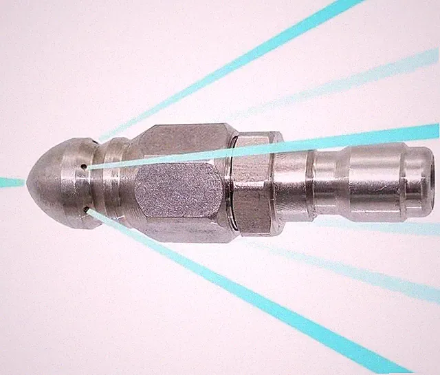 Mini Compact Stainless Steel Pressure Washer Jetter Nozzle - 1/4'' Connector