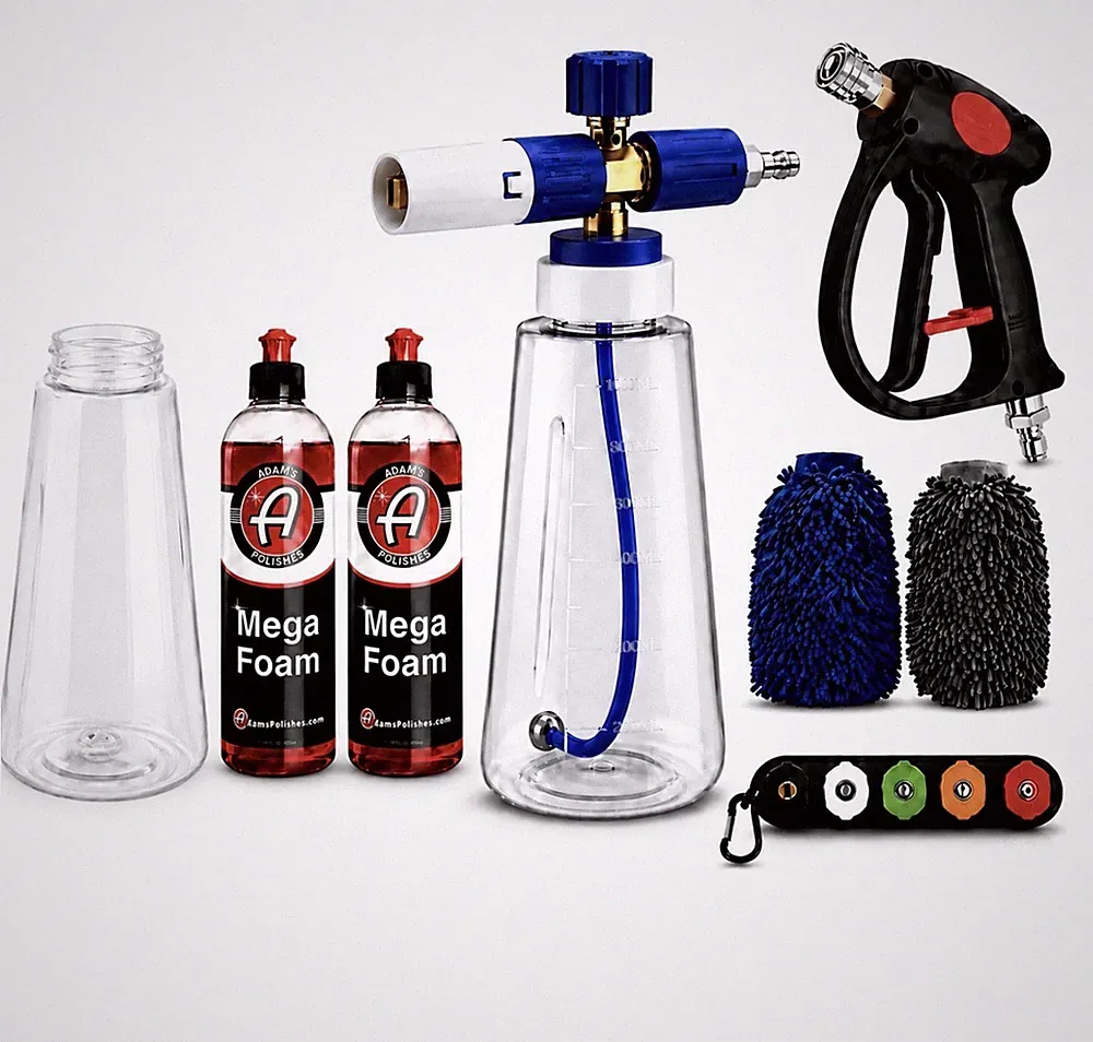 MJJC Like Foam Cannon Brass, (2)Adam’s MEGA Foam, Spray Gun, 4500 Psi, FULL KIT