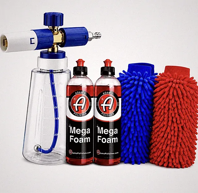 MJJC Like Foam Cannon w/ 1/4 Quick Connect, 2 Adam’s Mega Foam 16oz Ea, 2 Mitts